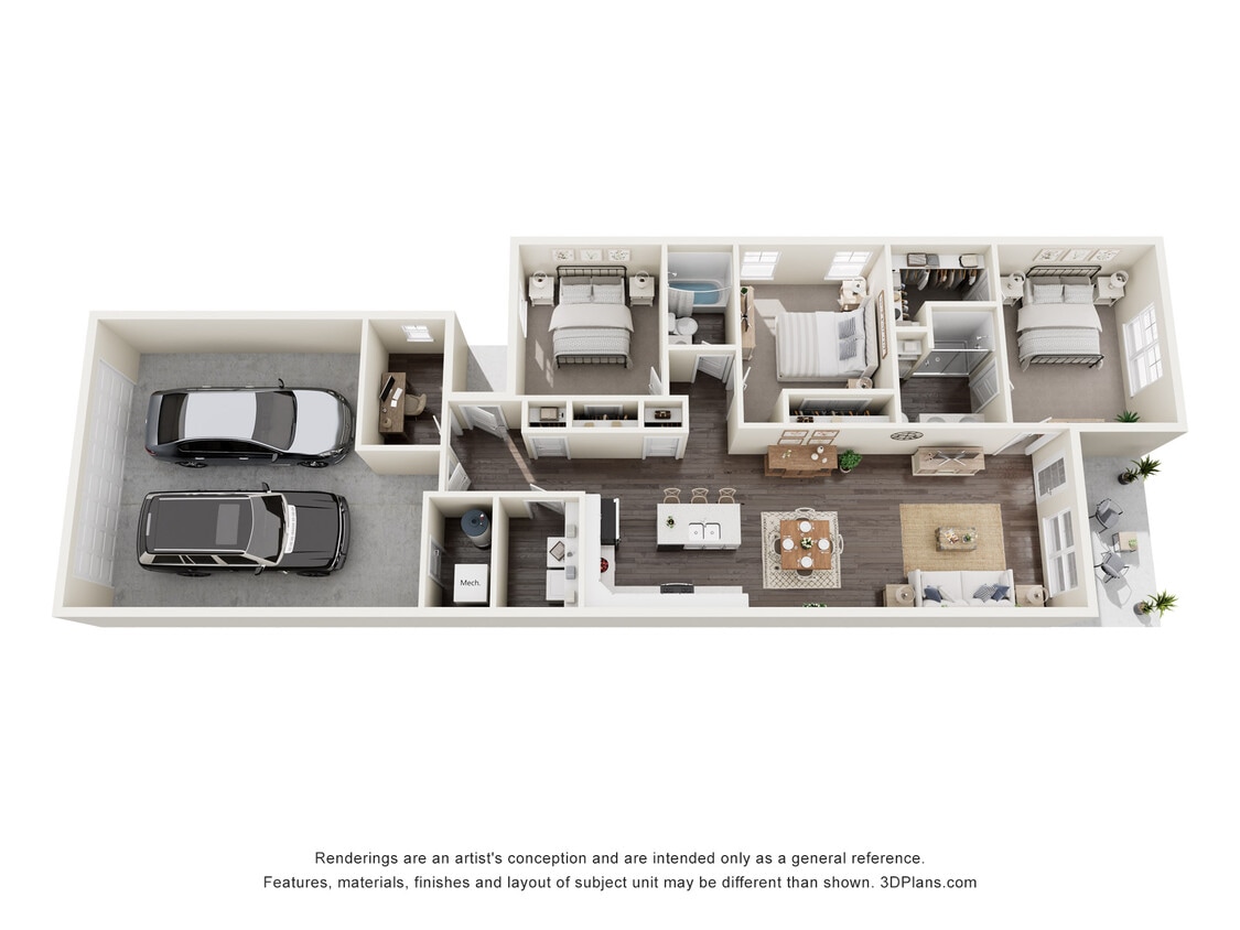 Floor Plan - 3 Bed Non-Pond View III - New Construction