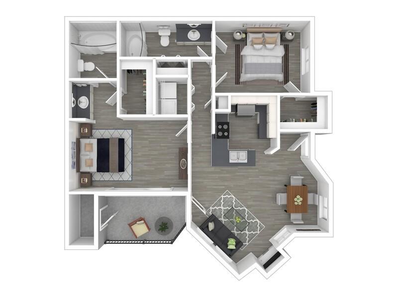 Floor Plan - 2x2-1260 Renovated