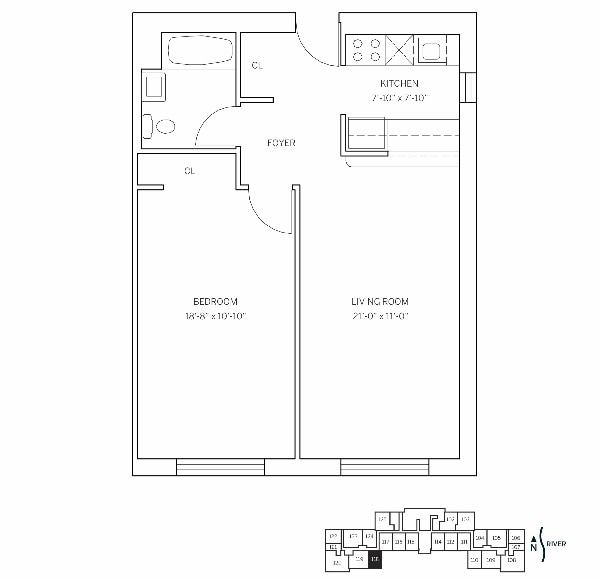Floor Plan - LINCOLN HOUSE - 1 Bedroom One Bathroom