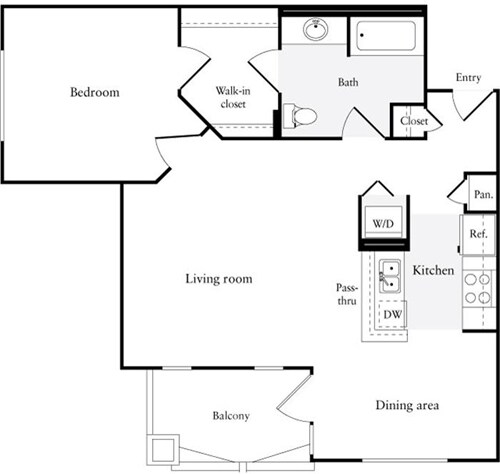 Floor Plan - 1 Bedroom D