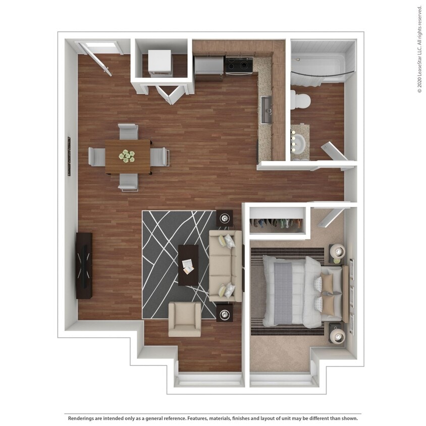Floor Plan - One Bedroom + Den