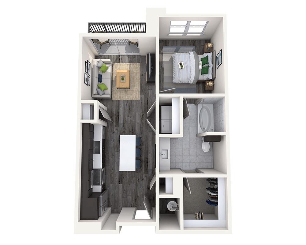Floor Plan - One Bedroom A1A