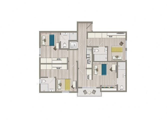 Floor Plan - Furnished Studio Suite (Co-Living)