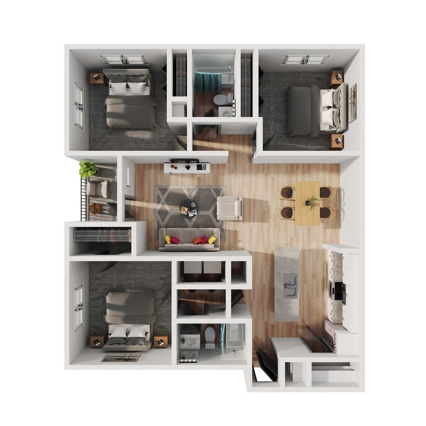 C1_3b2b_1266sqft_3D - C1