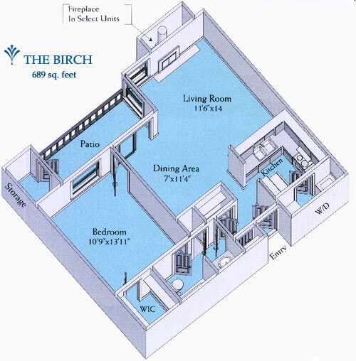 Floor Plan - Birch - One Bedroom
