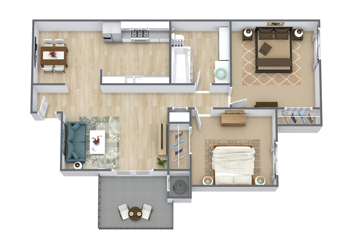 Floor Plan - 2 Bedroom 1 Bathroom