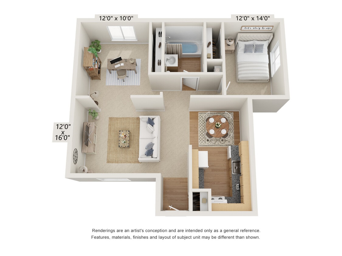 Floor Plan - ONE BEDROOM + DEN