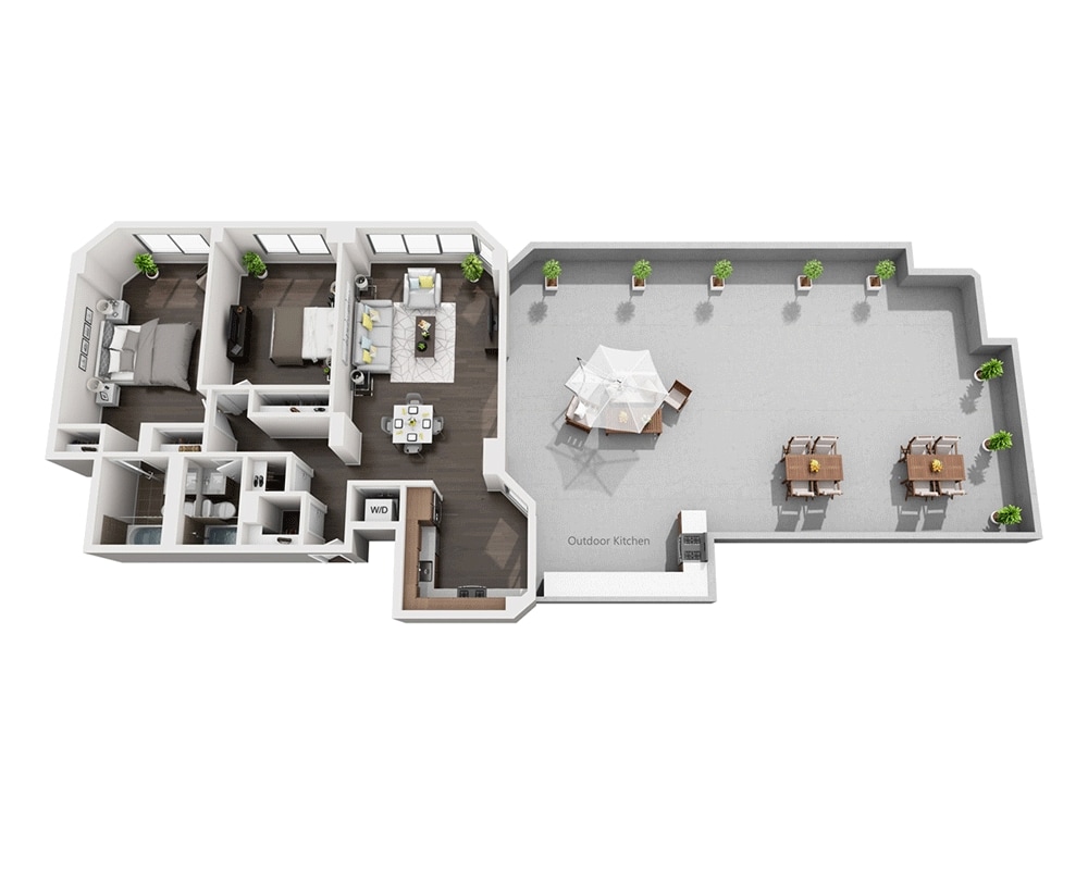 Floor Plan - Two Bedroom B2D