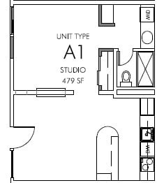 Floor Plan - 1x1-2