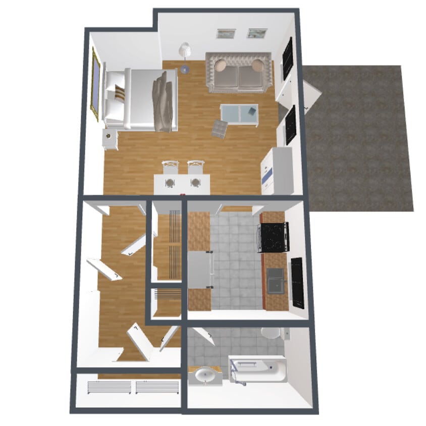 D Floor Plan - Studio - D