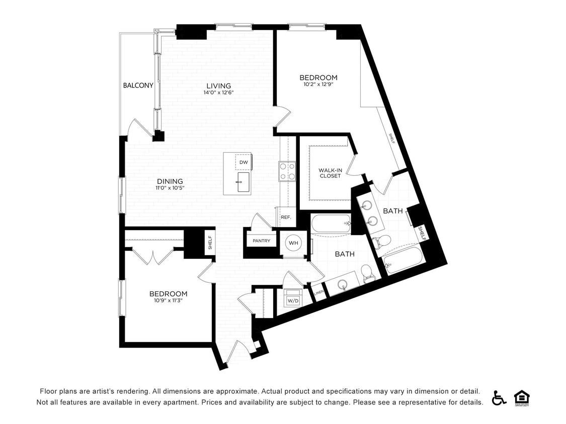 Floor Plan - 2G | 1289 SF