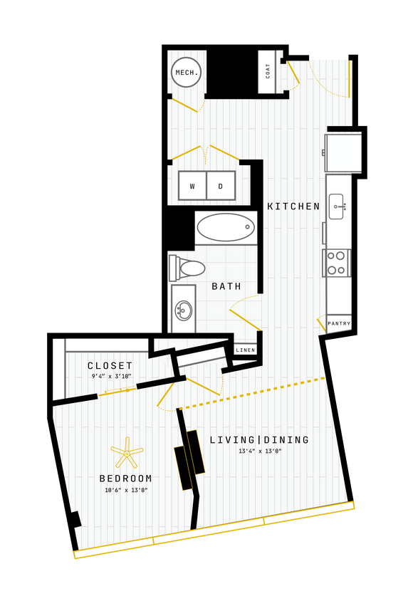 Floor Plan - 1 Bed/1 Bath-1BR-14
