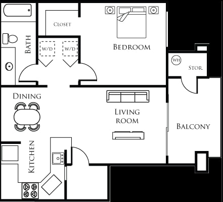 1BR/1BA - A1