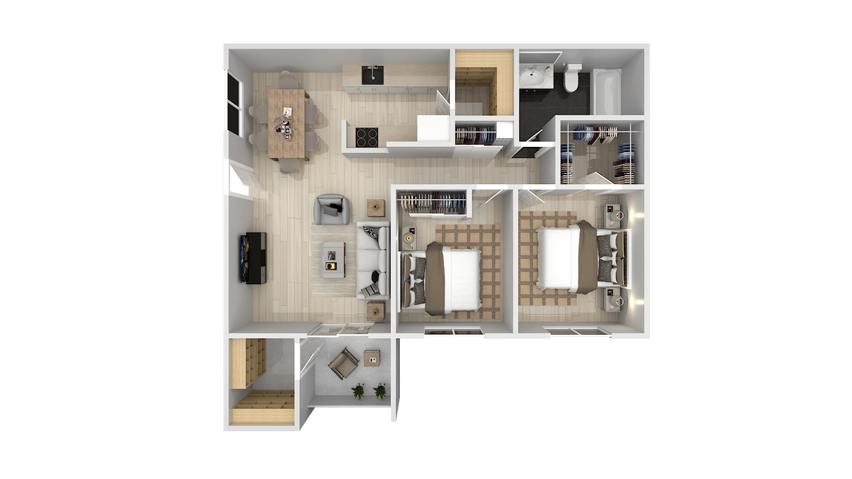 Floor Plan - 2 Bedroom 1 Bath