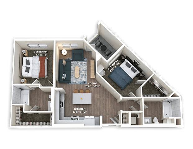 Floor Plan - B1 Two Bedroom