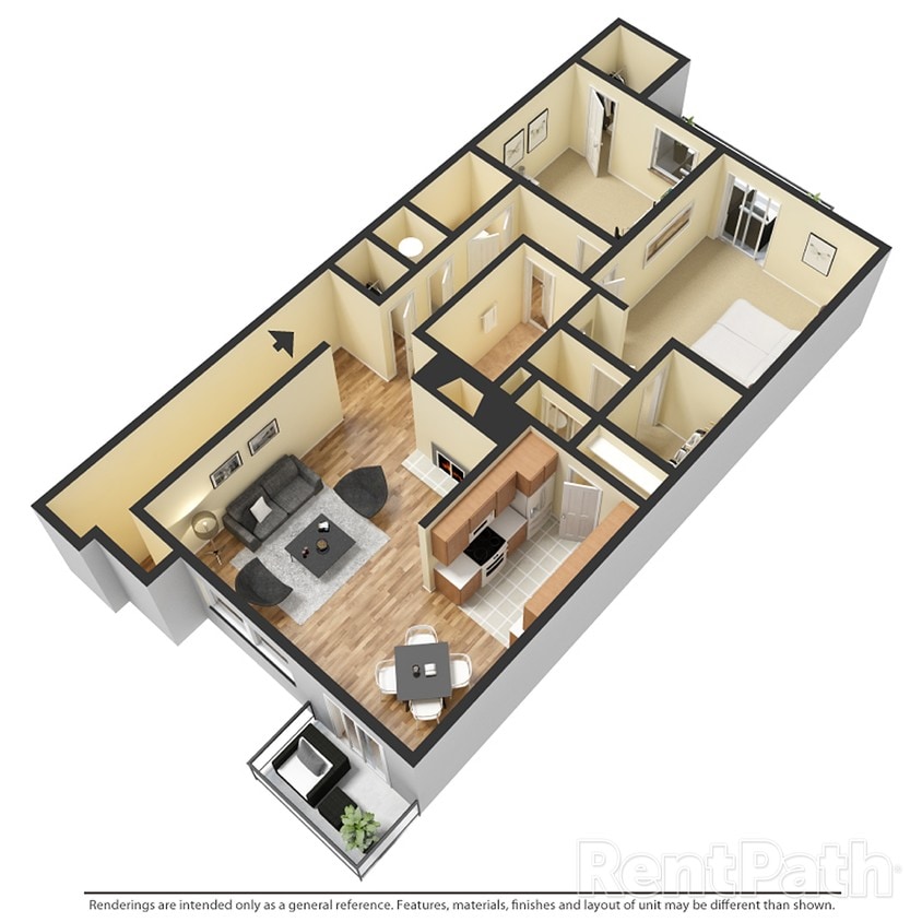 2 bed flat - 2 Bd/2 Bath (ptb2)