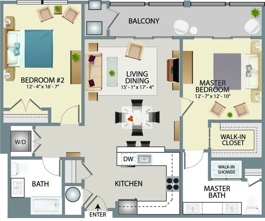 Floor Plan - Clubside C3 Furnished