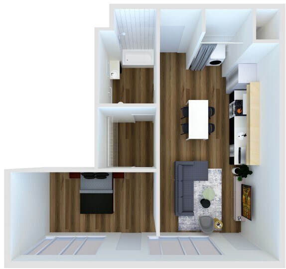 Floor Plan - One Bedroom/1 Bath-TypeA