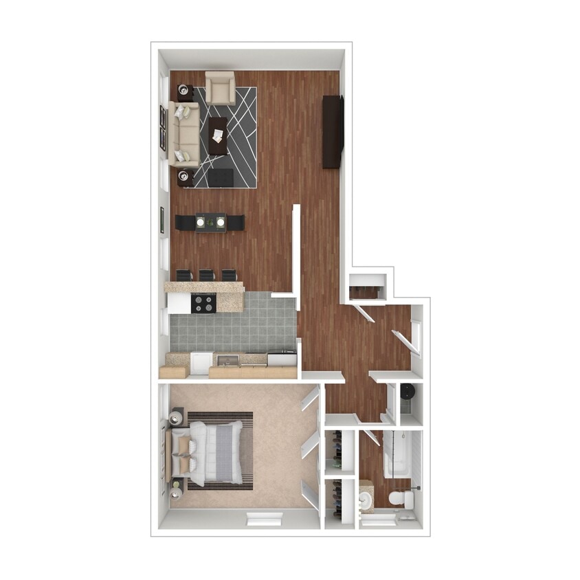 Floor Plan - 1 Bedroom Floorplan KK