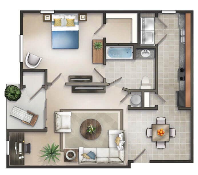 Floor Plan - The Opal with Balcony