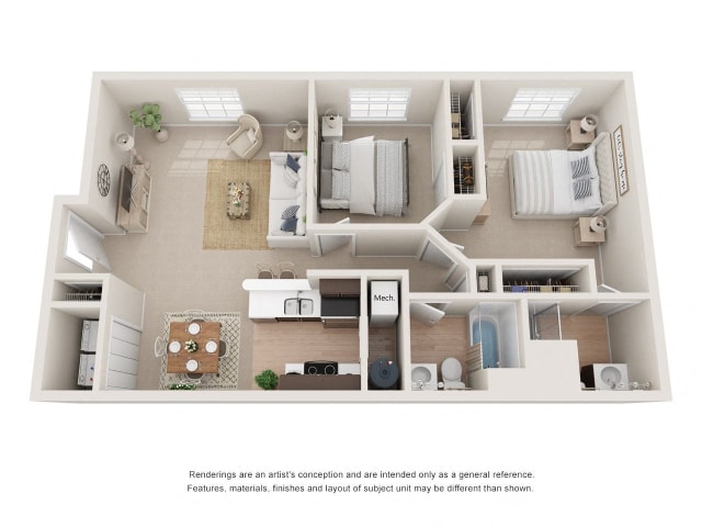 Floor Plan - 2 Bedroom 2 Bath