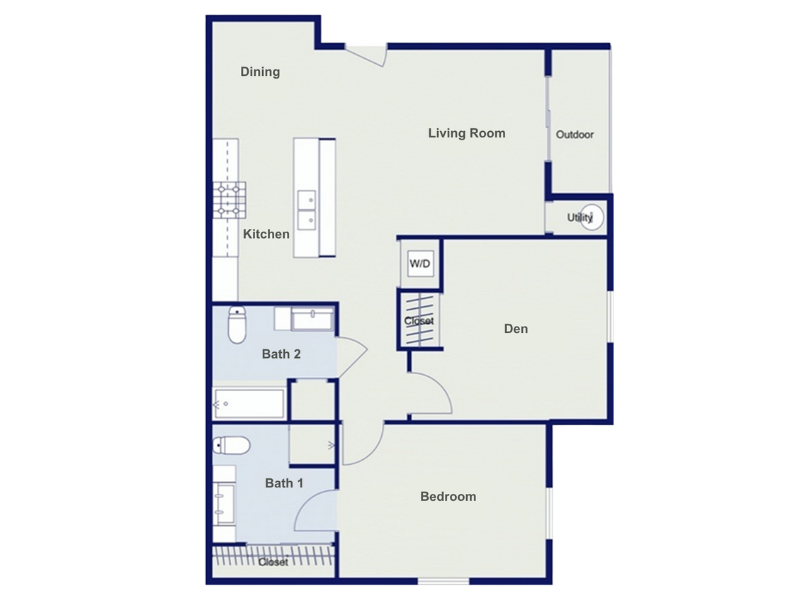 Floor Plan - 1Bedroom w/ Den