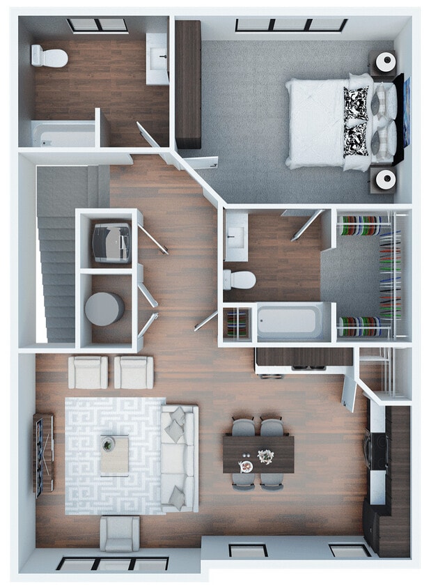 Floor Plan - 2 Bed 2 Bath Townhome