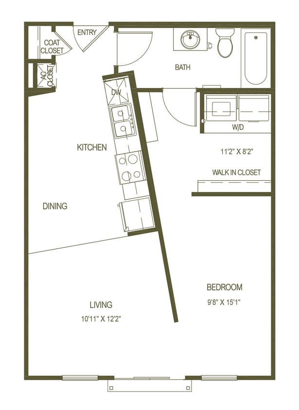 Unit E2.jpg - Studio One Bathroom