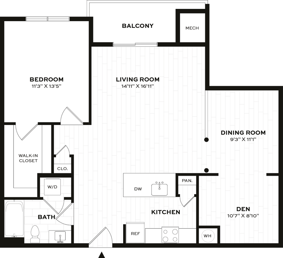 Floor Plan - 1 Bed/1 Bath Den-C4