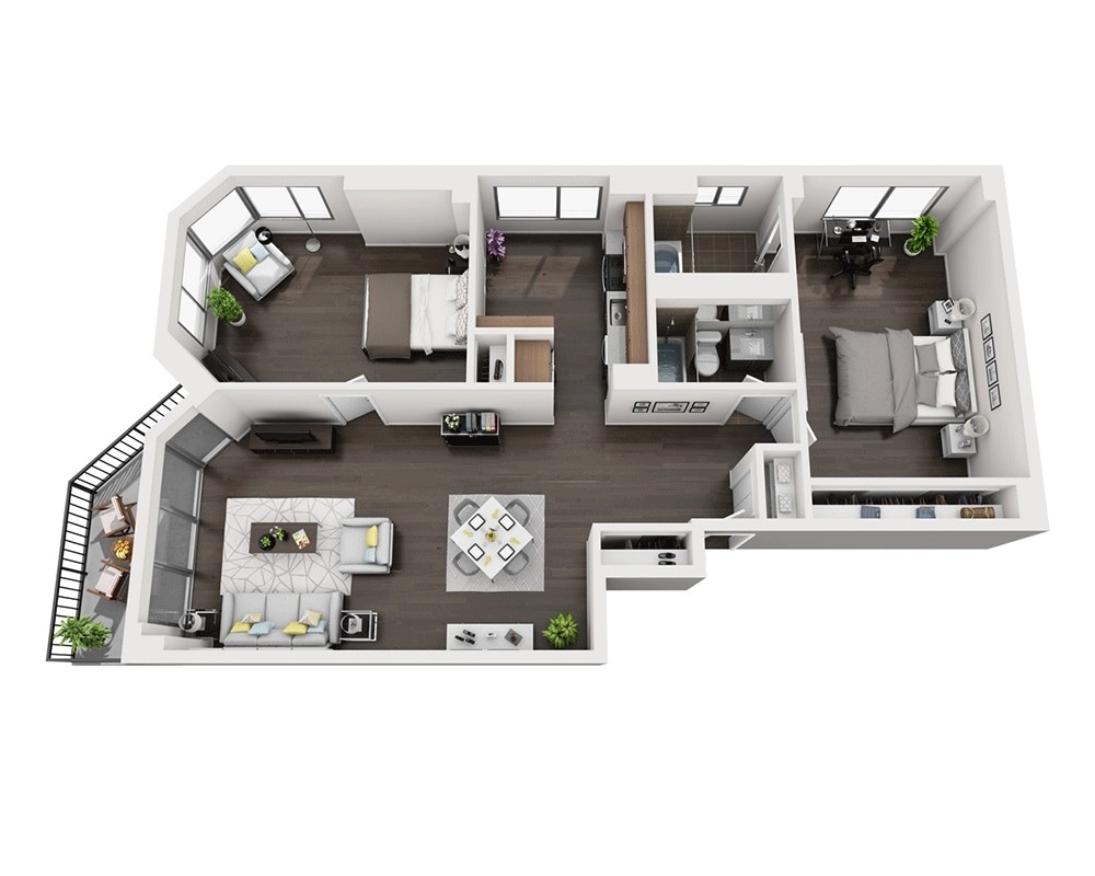 Floor Plan - Two Bedroom B2F