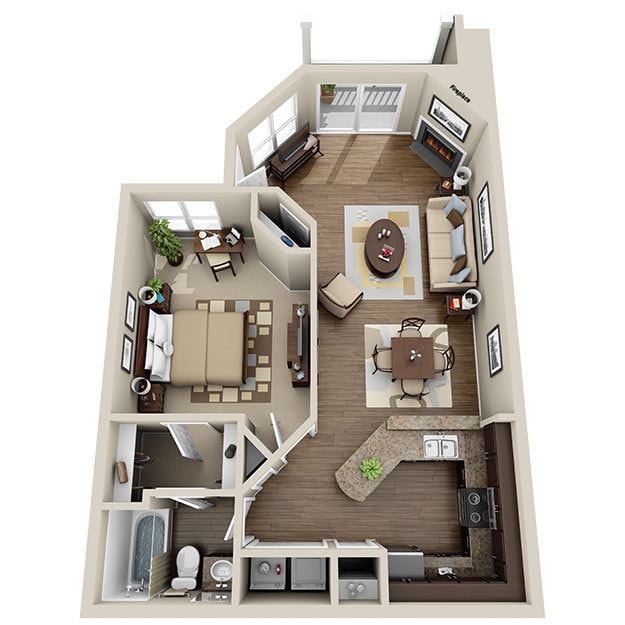 Floor Plan - 1 Bedroom Garden
