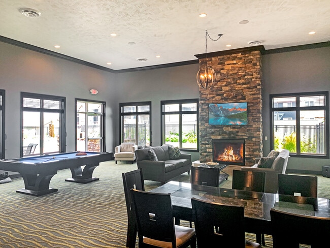 Pool Table & Fireplace - Village at Three Fountains