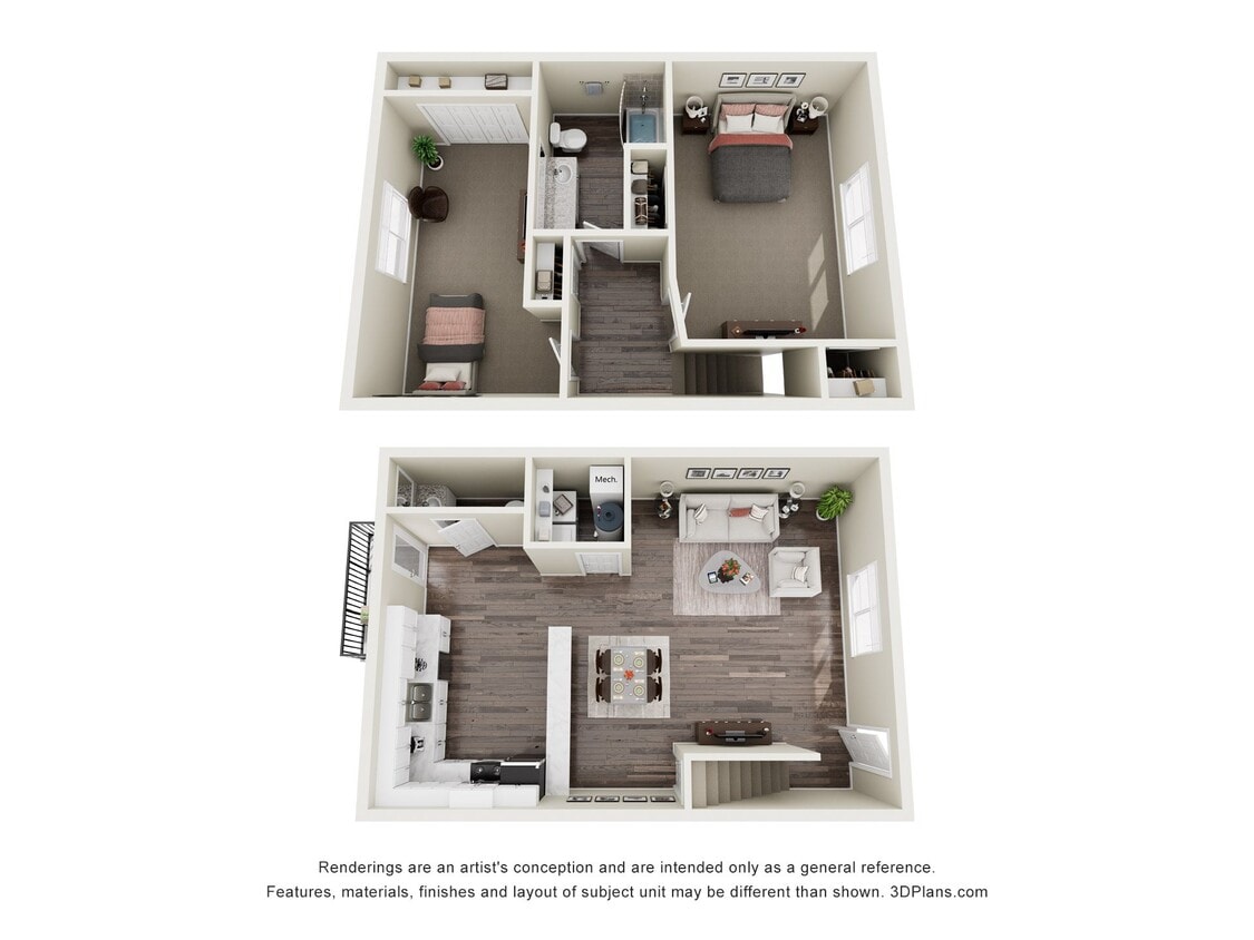 Floor Plan - 2 Bed 1.5 Bath