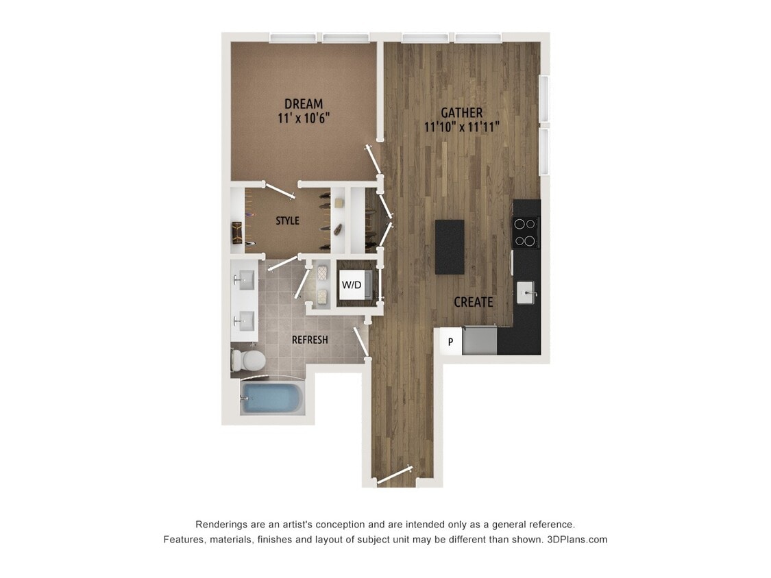 Floor Plan - A2 -Affordable WDU 100 AMI