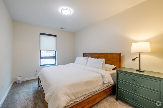 1BR, 1BA w/Den - 955SF - Bedroom - Leavenworth Lofts