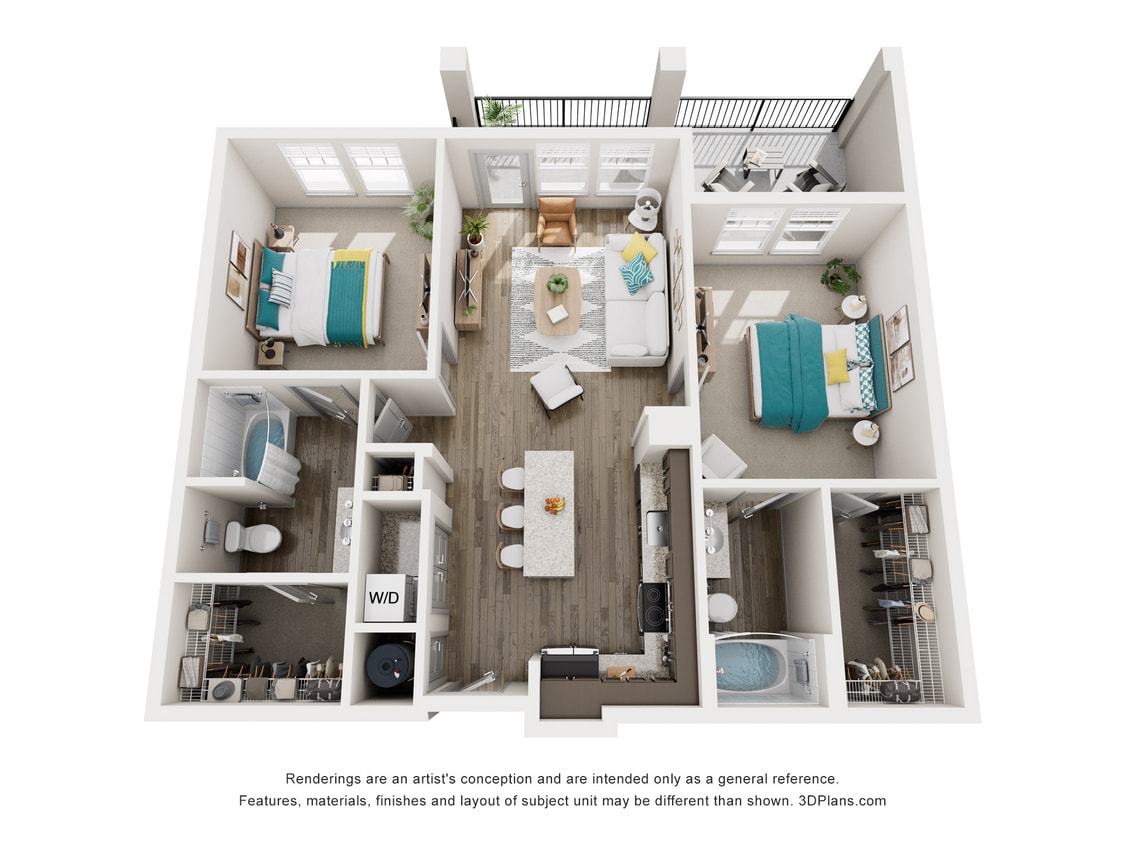 B1_1064_2Bed_2Bath - B1 - Two Bedroom, Two Bathroom