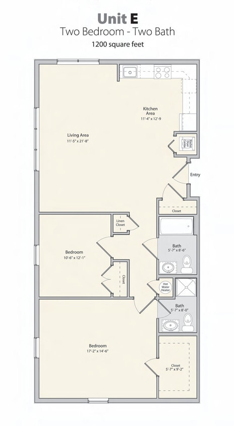 Floor Plan - 2 Bedroom E