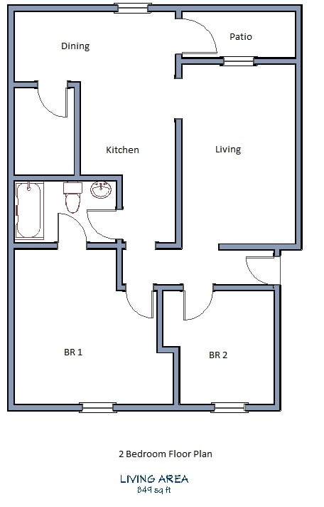 Floor Plan - 2 Bed