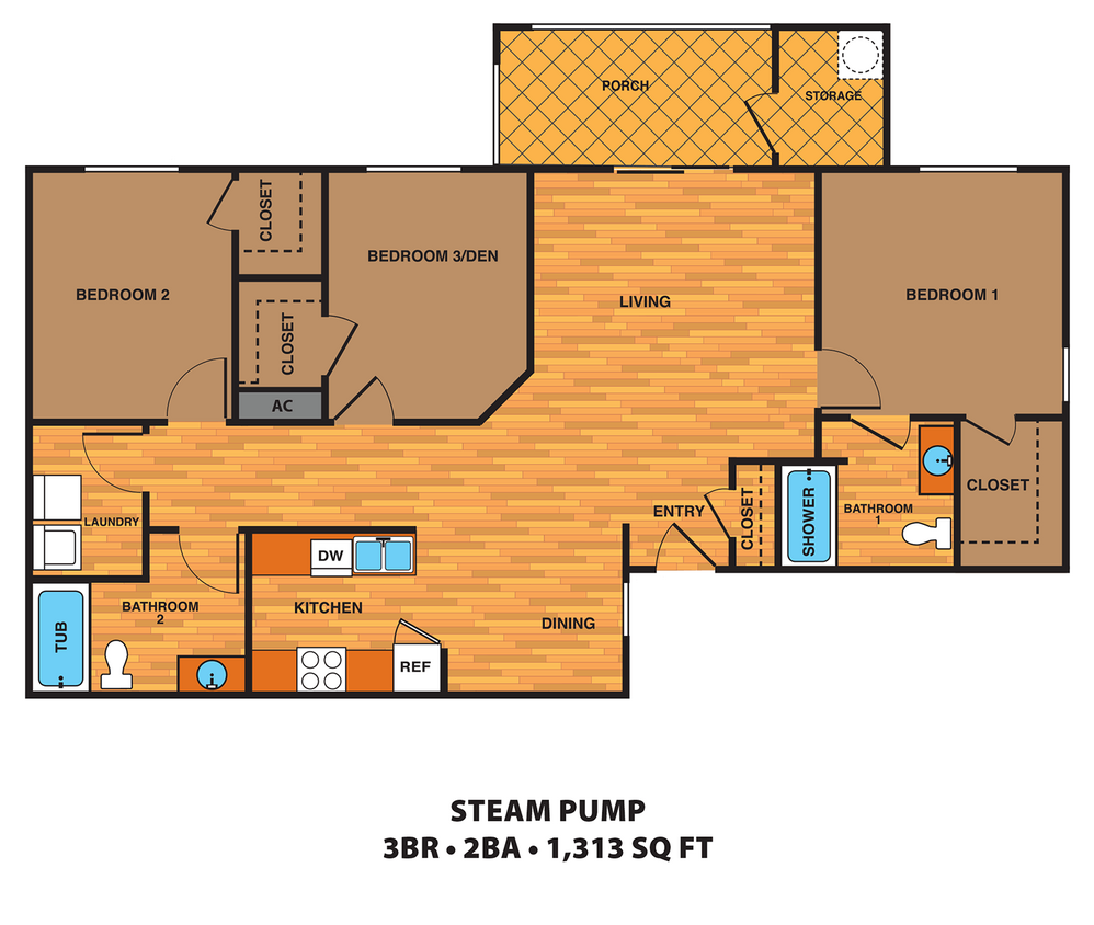 Floor Plan - 3A - Three Bedroom