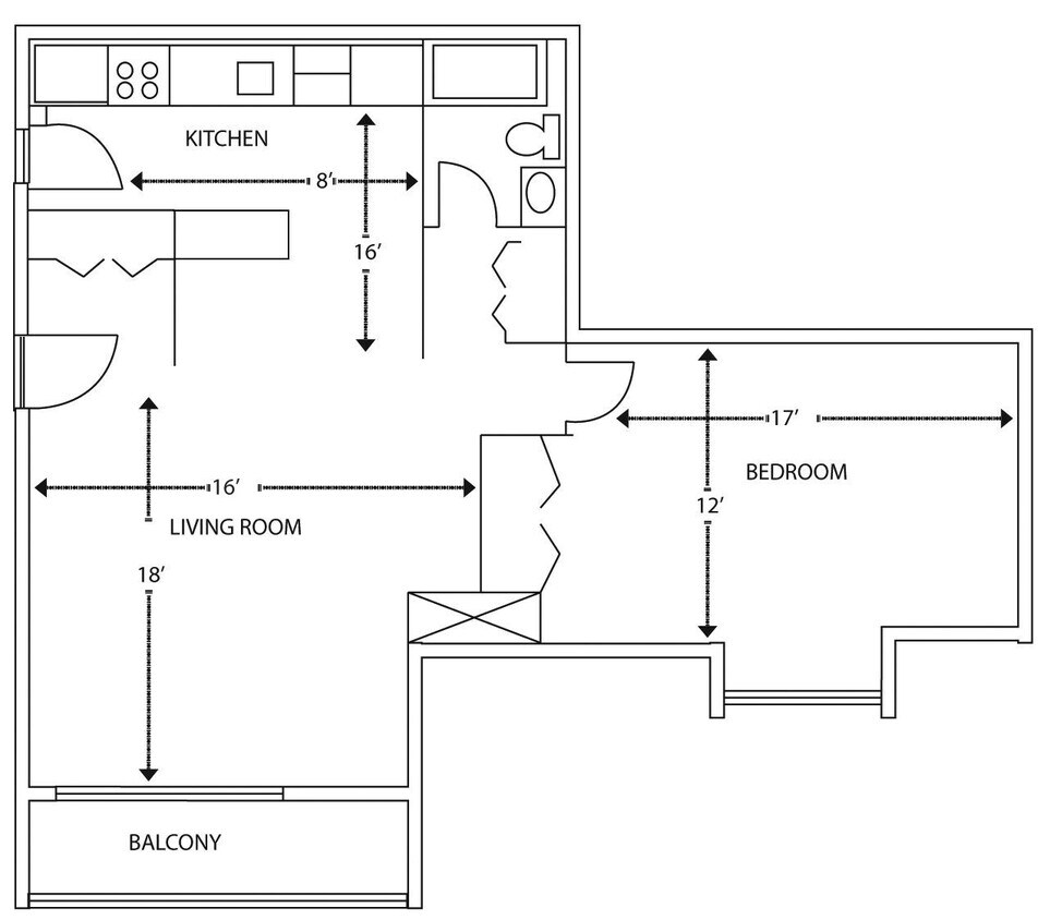 Floor Plan - 1 Bed C