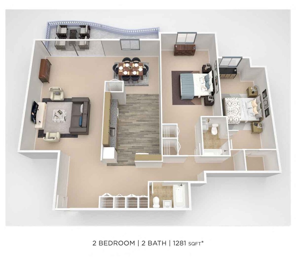 Floor Plan - PCH 2 Bdrm -B