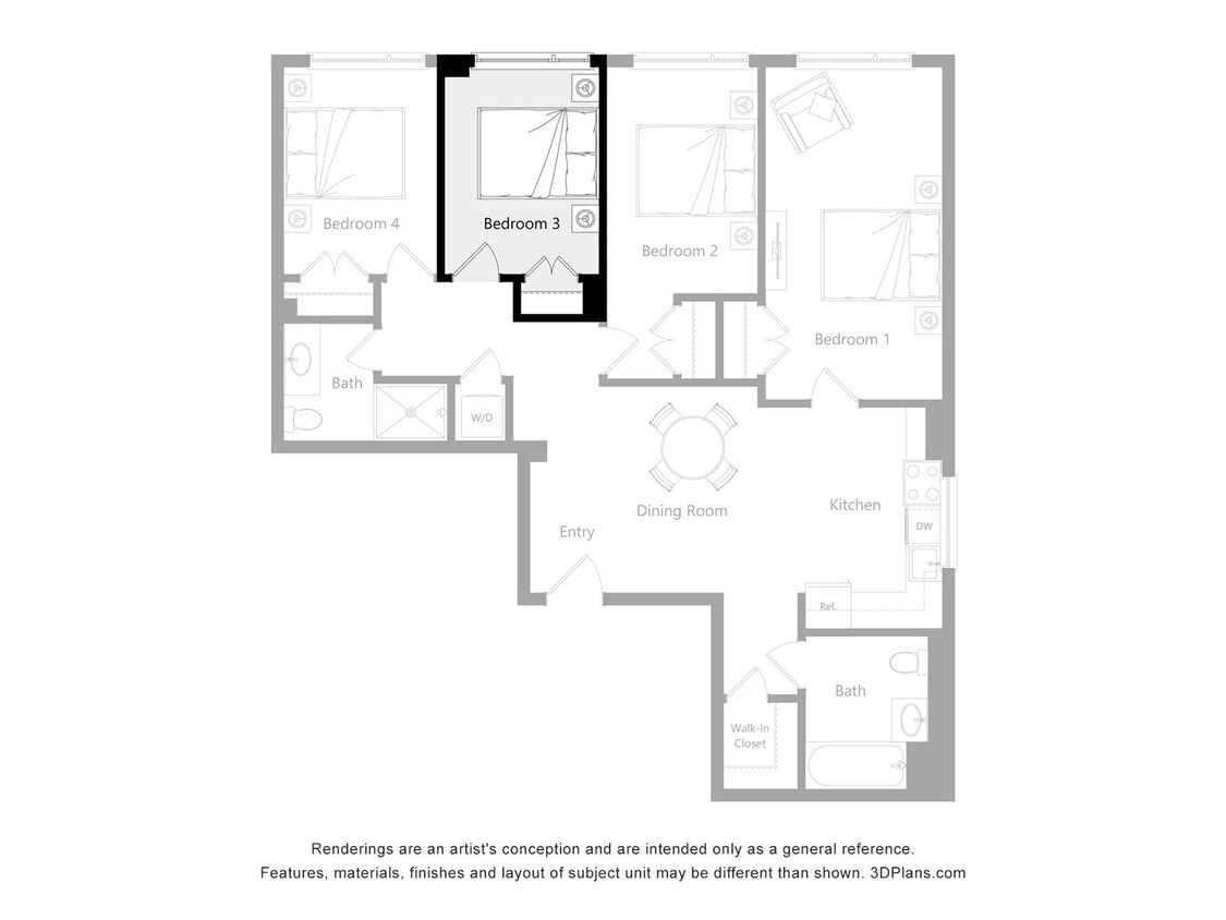 The Reserve_C2 & D2 - Furnished Room in a 4 Bedroom 2 Bathroom (D2)