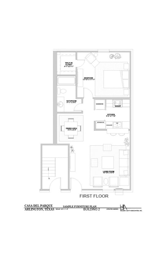 Floor Plan - 1 BR/1 BA - Unfurnished