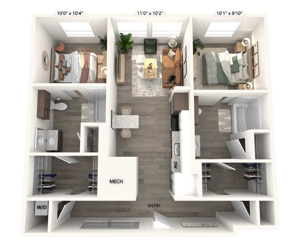 Floor Plan - B3-979SF-Apt218