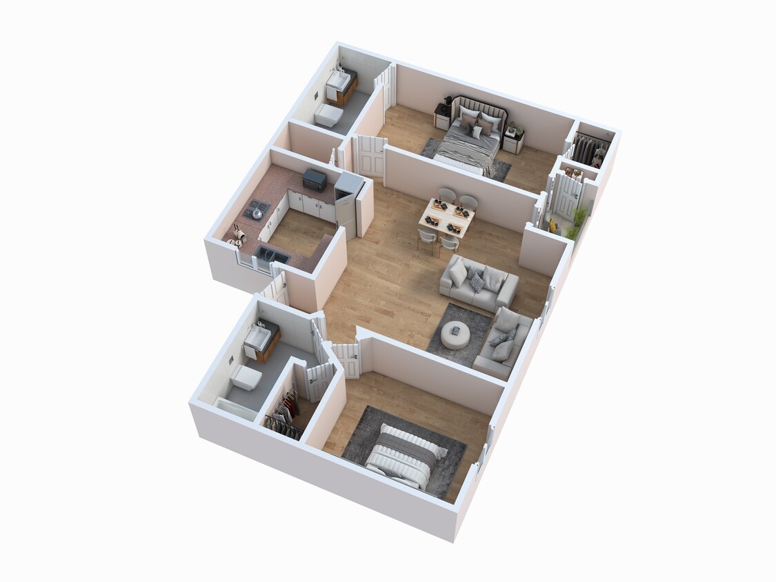 Floor Plan - Two Bedroom Two Bath Geneva B