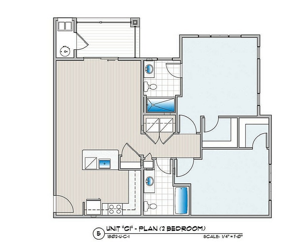 2 Bedroom Apartment - 2 Bedroom 2 Bath 2nd and 3rd Floor