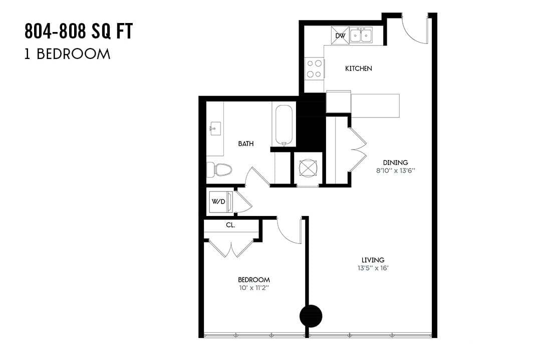 Floor Plan - One Bedroom A6