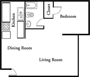 One Bed, One Bath - A1-R