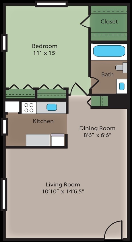 1BR/1BA - Maple