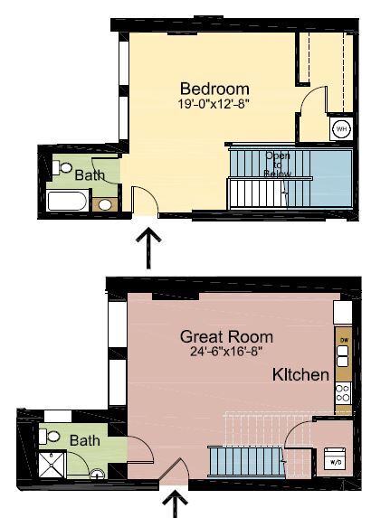 Floor Plan - 1Bedroom 2Bath